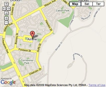 ainsile Location Map for Ainslie