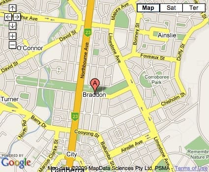braddon Location Map for Braddon
