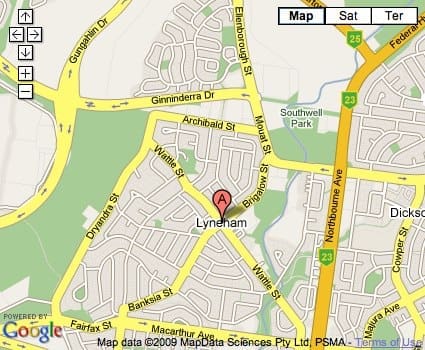 lyneham Location Map for Lyneham
