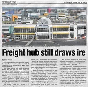 20090630 Chronicle - Freight hub still draws ire